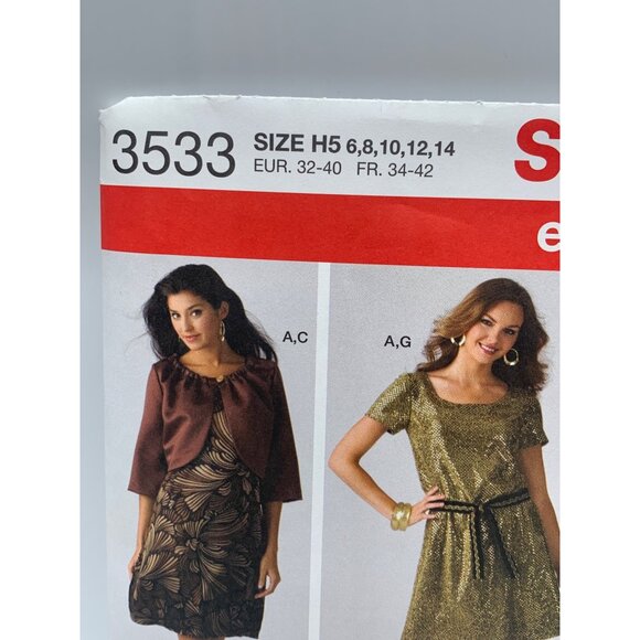 Simplicity Misses Dress Top Jacket Shrug Sewing Pattern sz 6-14 3533 - uncut - Picture 4 of 4